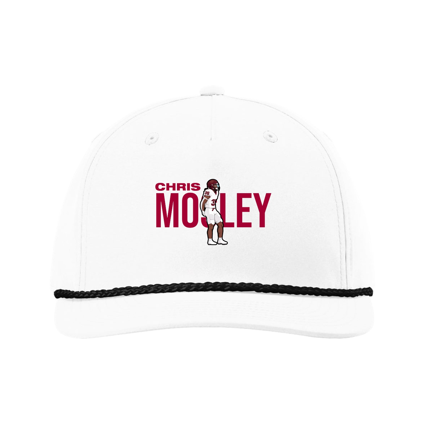 Five-Panel Classic Rope Cap — Player Name in White
