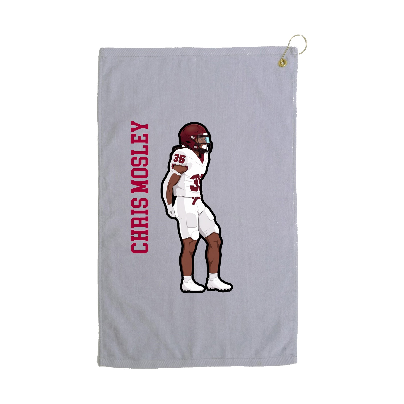 Golf Towel — Name Vertical in Grey