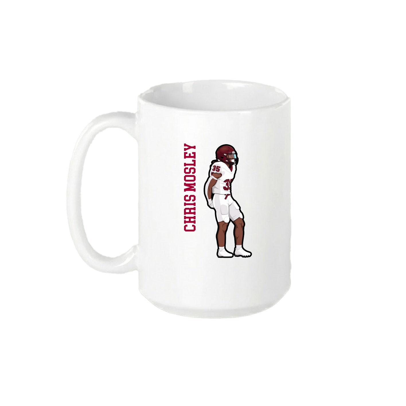 15oz Coffee Mug — Name Vertical in White