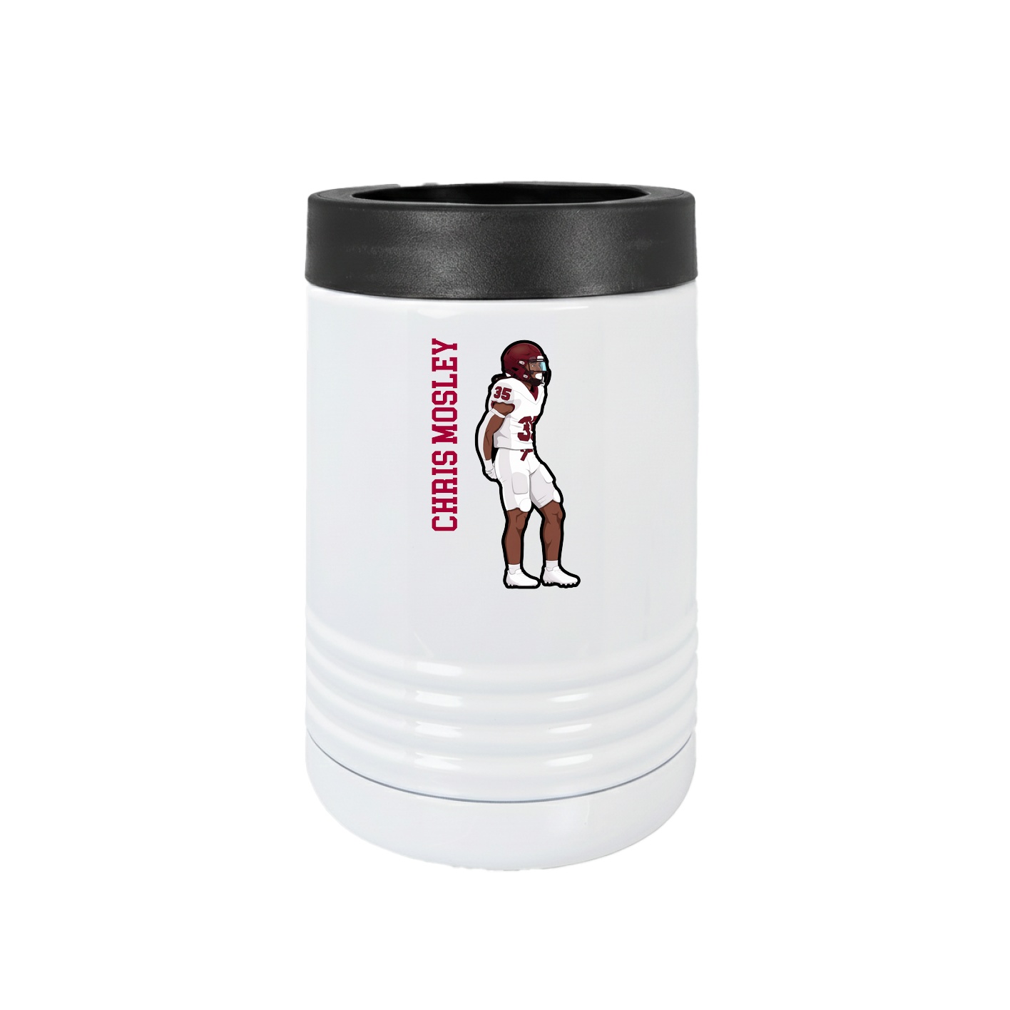 Beverage Holder — Name Vertical in White