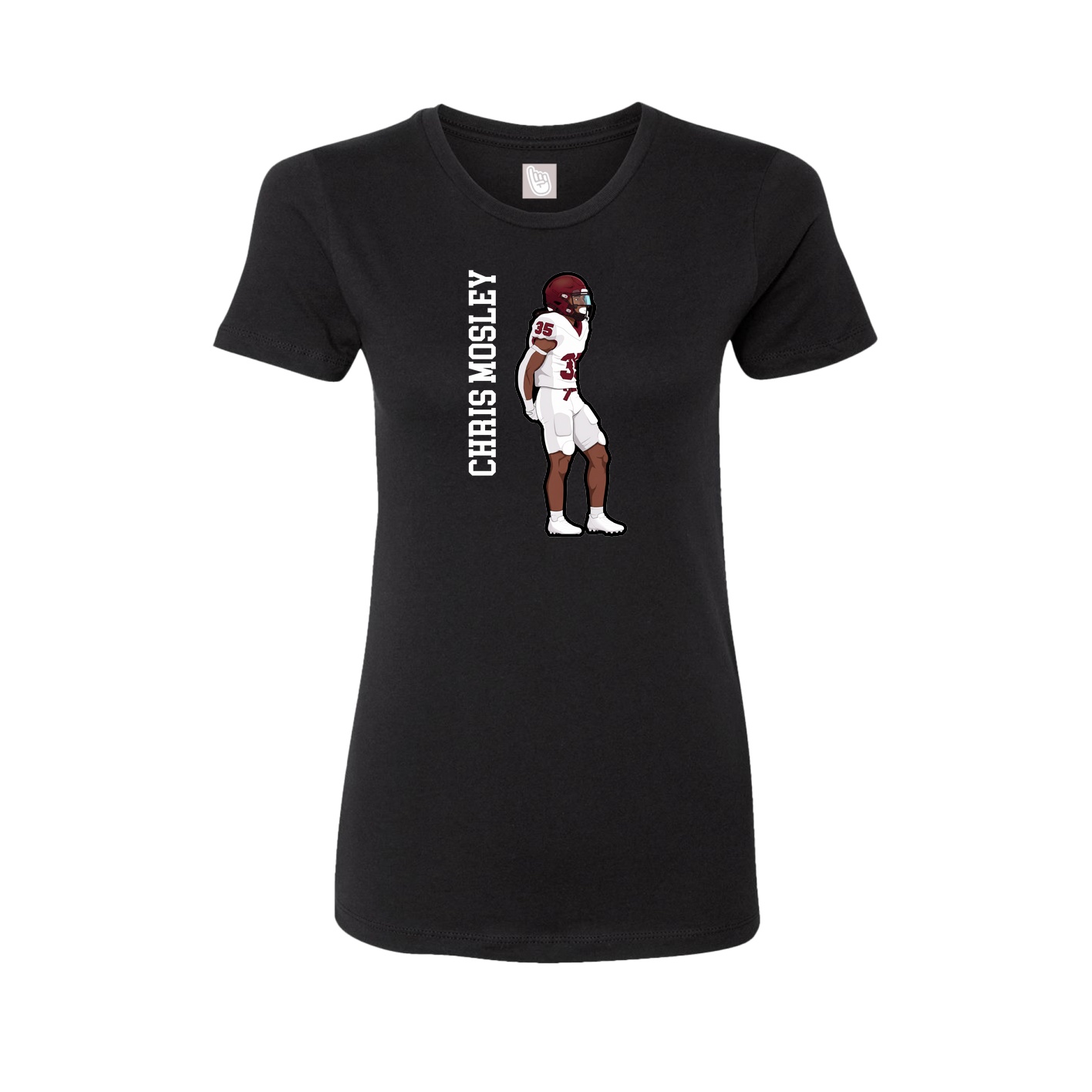 Fitted Women's Tee — Name Vertical in Black