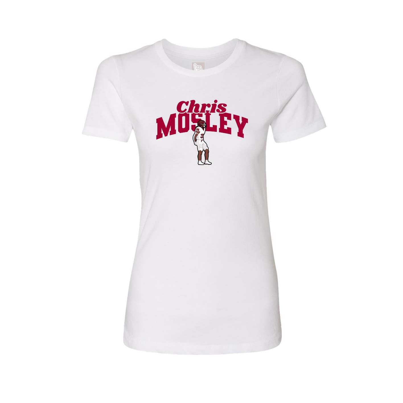 Fitted Women's Tee — Signature Arch in White