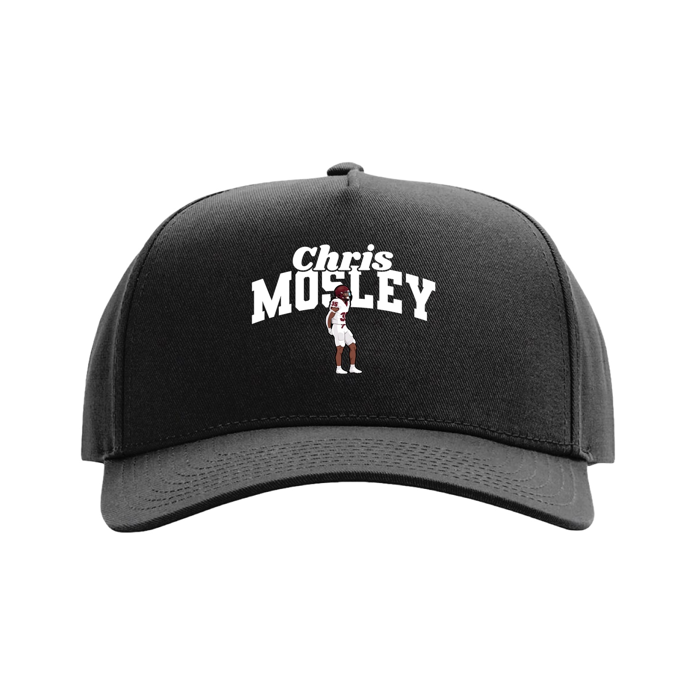 Full Fabric Five-Panel Champ Cap — Signature Arch in Black