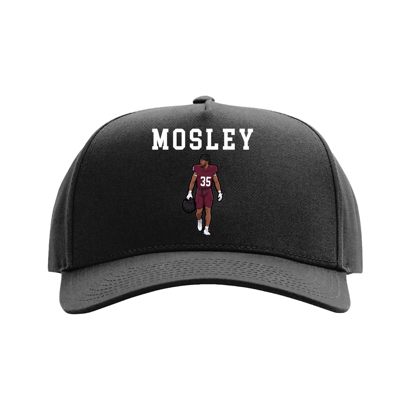 Full Fabric Five-Panel Champ Cap — Shirsey in Black