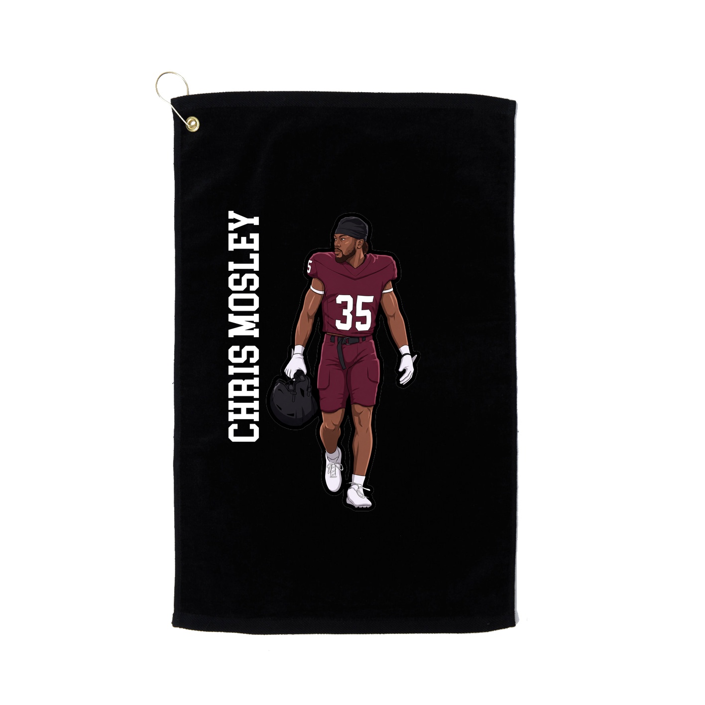 Golf Towel — Name Vertical in Black