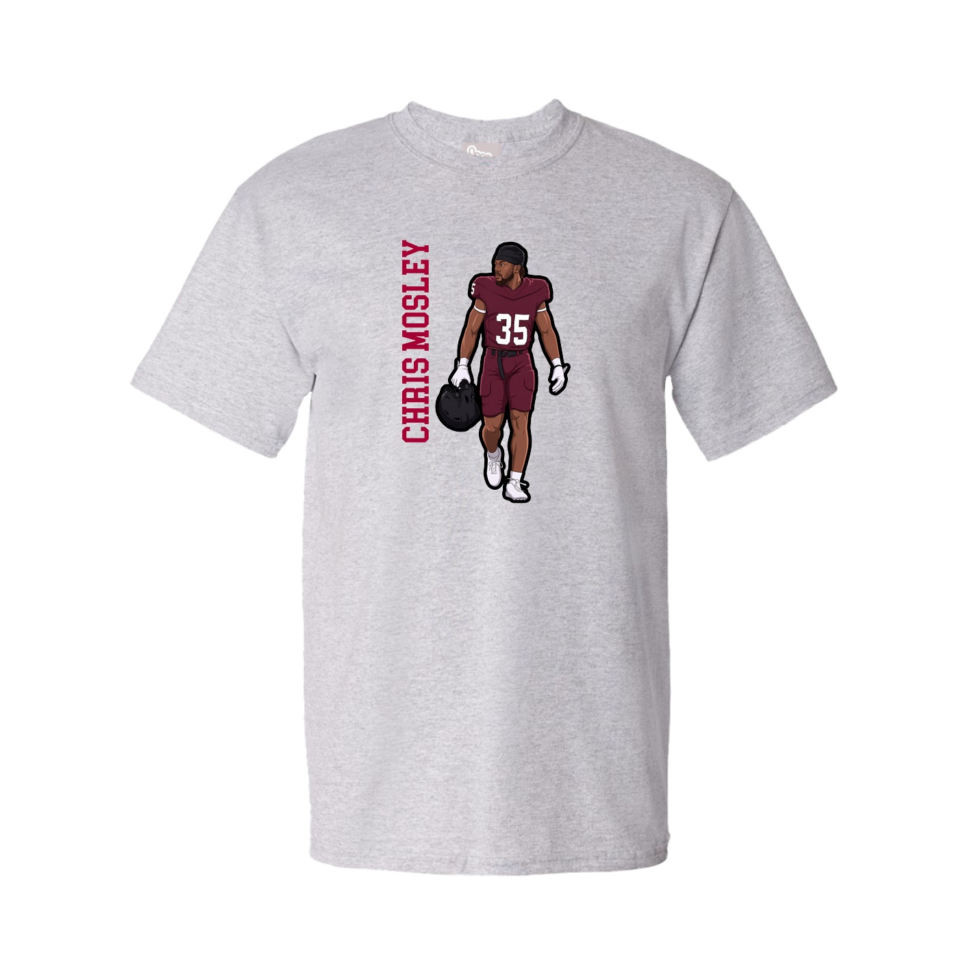 Youth Tee — Name Vertical in Grey