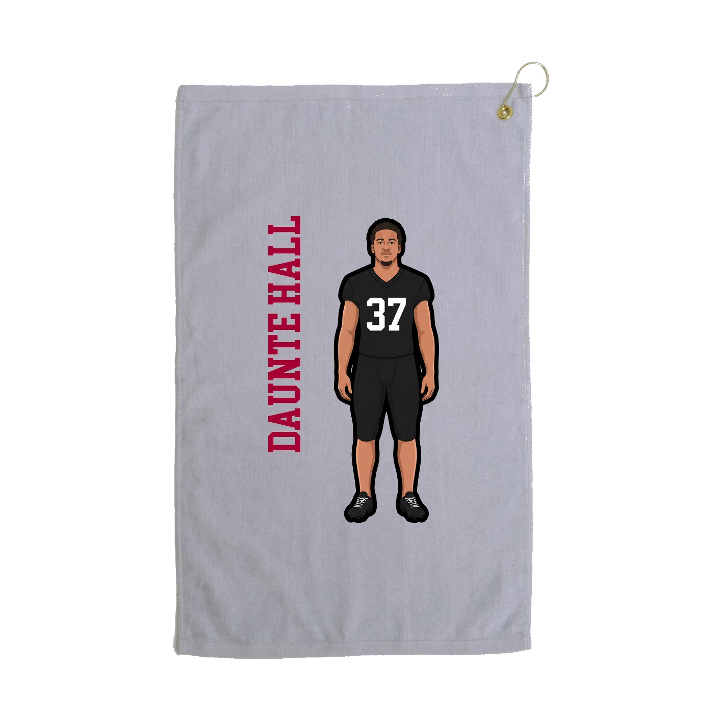 Golf Towel — Name Vertical in Grey