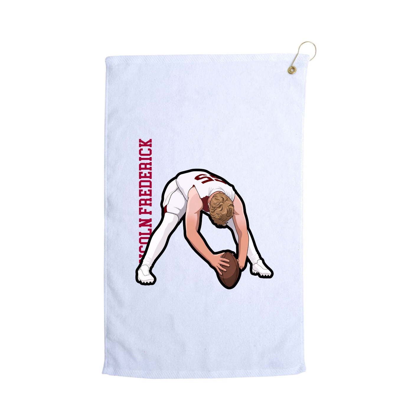 Golf Towel — Name Vertical in White