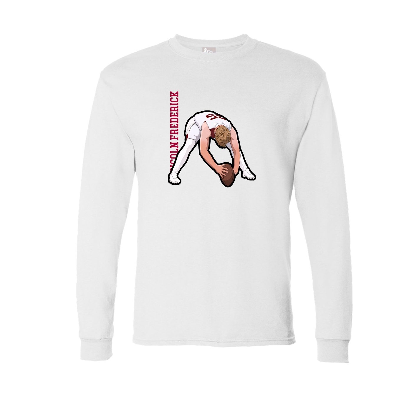 Long Sleeve Tee — Name Vertical in White