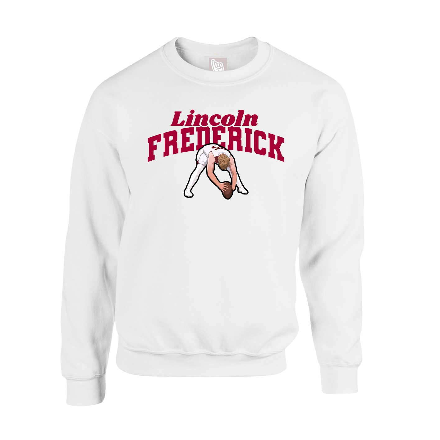 Fleece Crew — Signature Arch in White