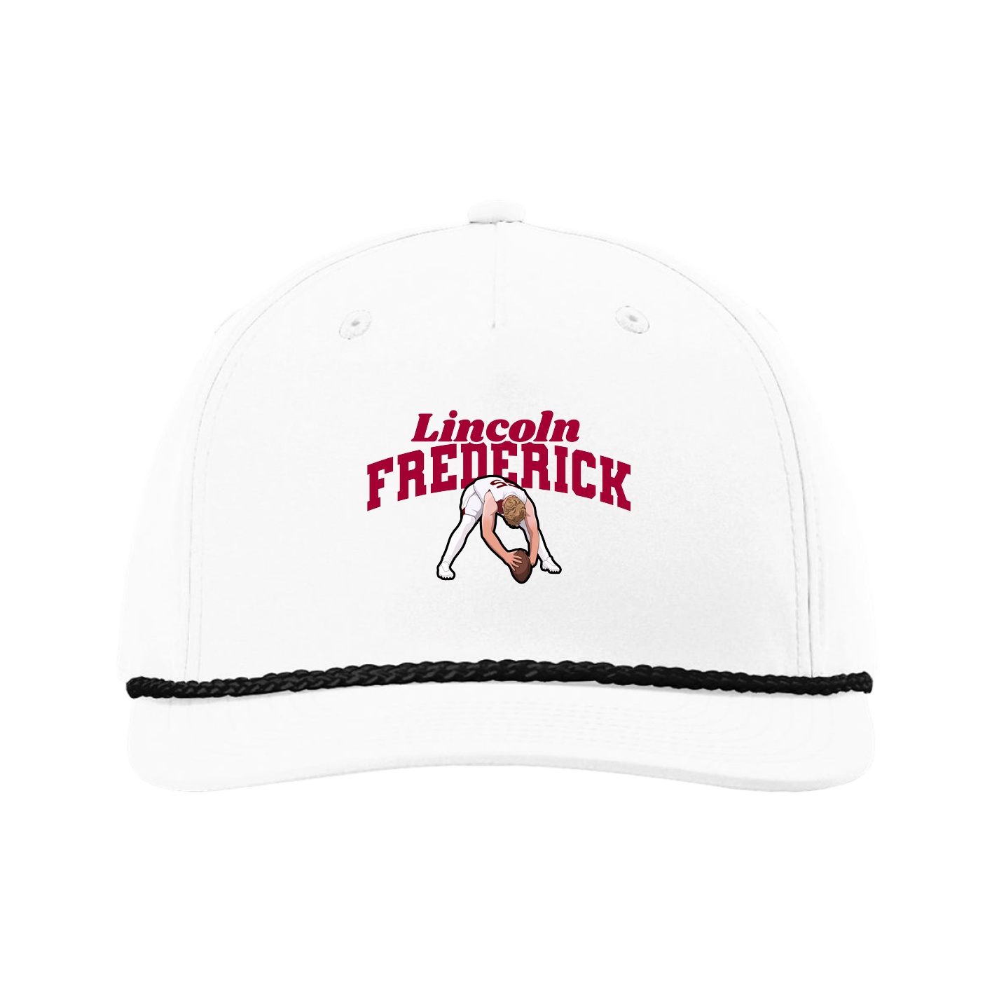 Five-Panel Classic Rope Cap — Signature Arch in White
