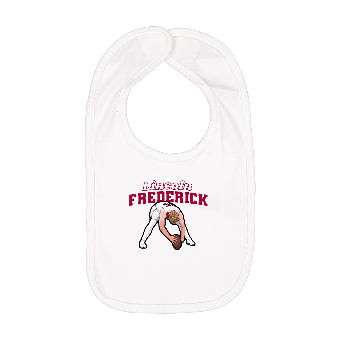 Infant Bib — Name Arch in White