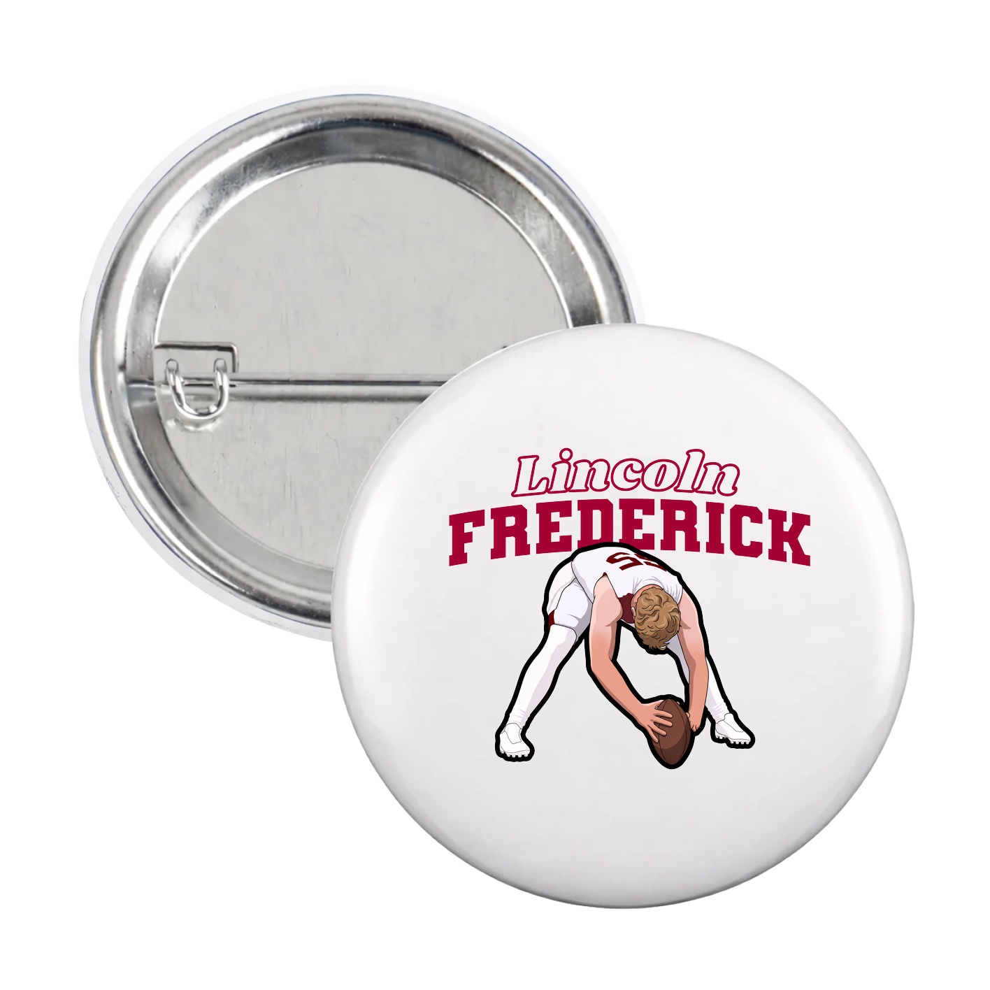Game Day Button — Name Arch in White