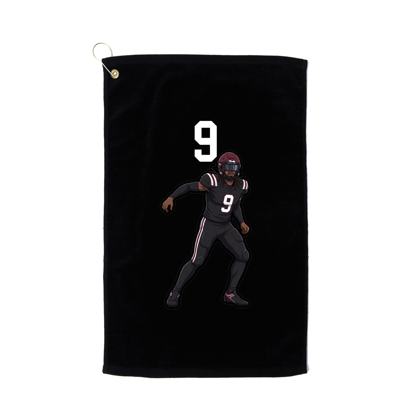 Golf Towel — Number Top in Black