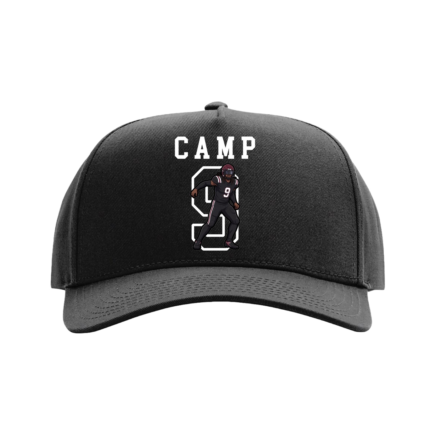 Full Fabric Five-Panel Champ Cap — Shirsey in Black