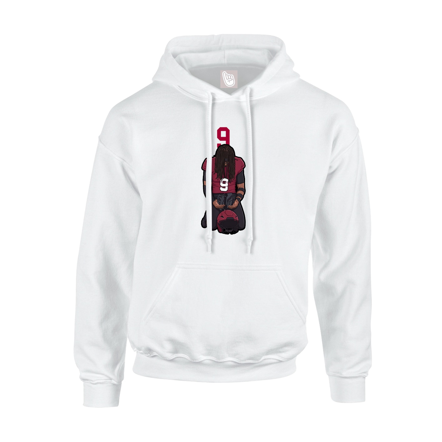 Youth Hoodie — Number Top in White