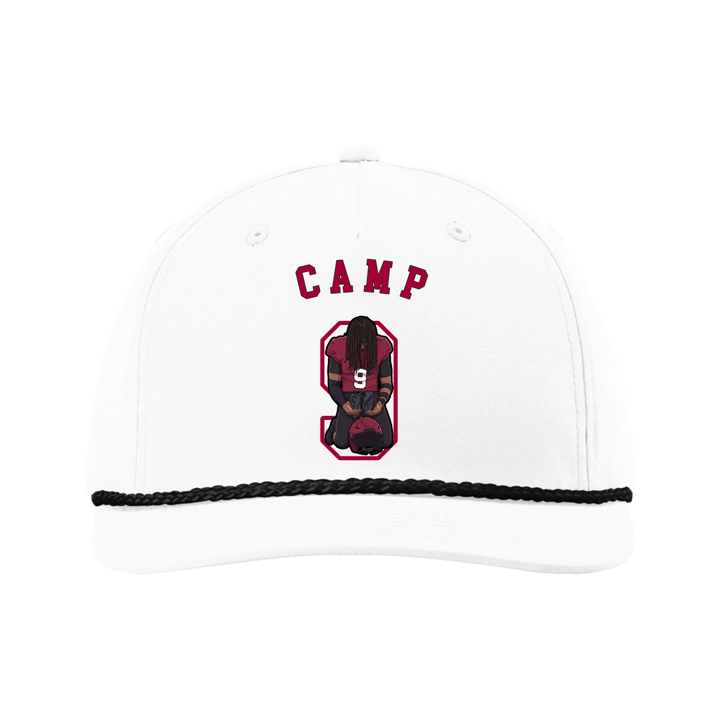 Five-Panel Classic Rope Cap — Shirsey Arch in White