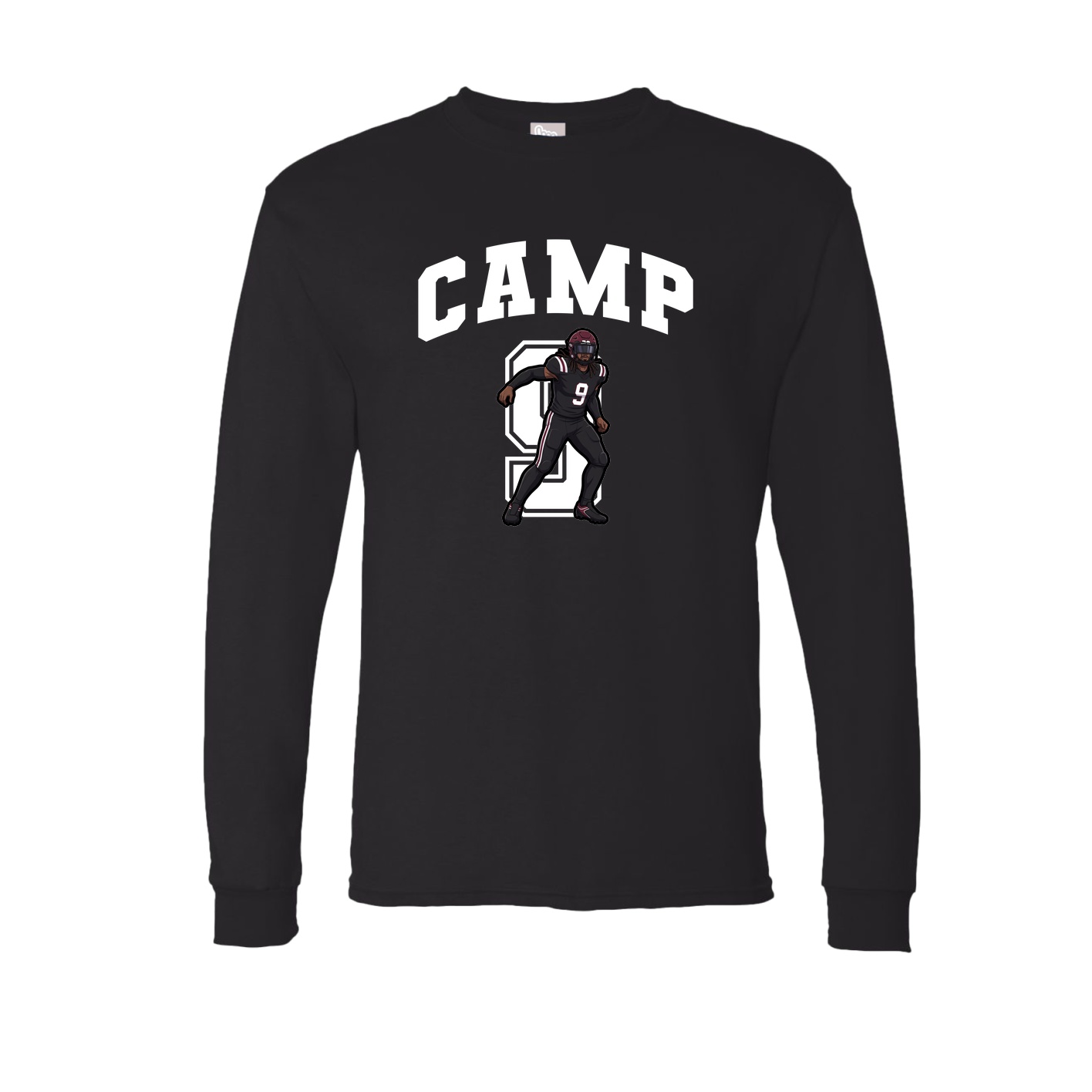 Long Sleeve Tee — Number in Black