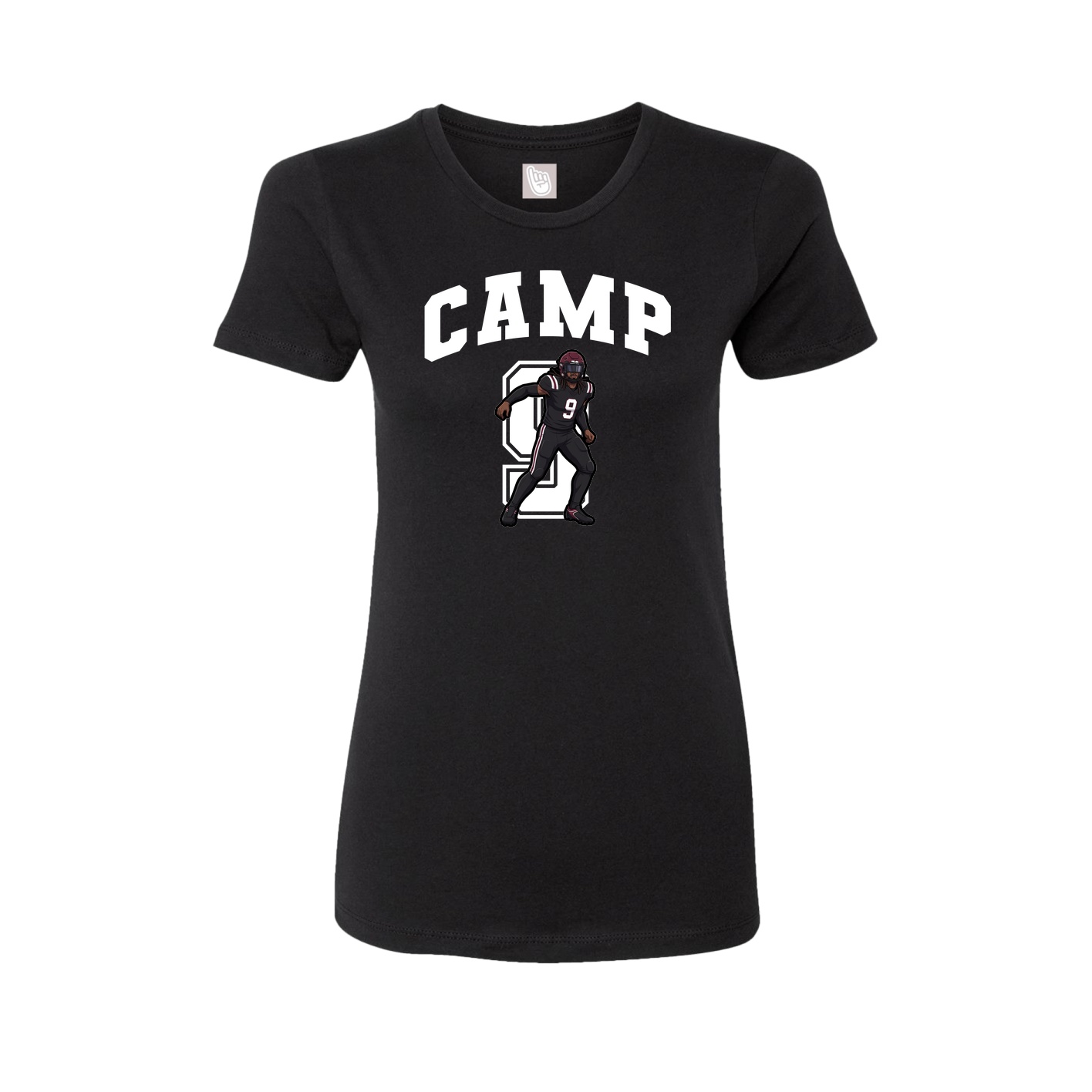 Fitted Women's Tee — Number in Black