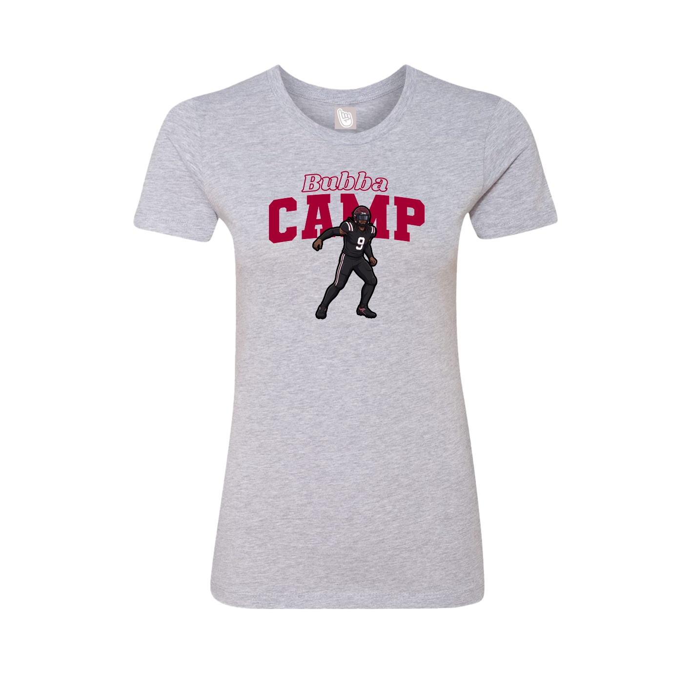 Fitted Women's Tee — Name Arch in Grey