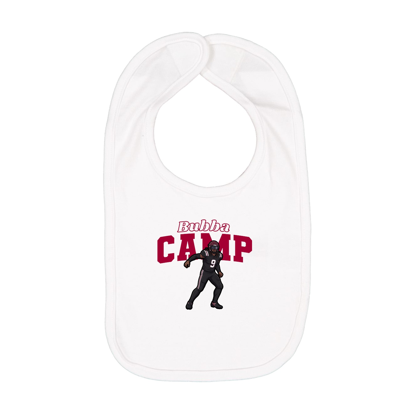Infant Bib — Name Arch in White