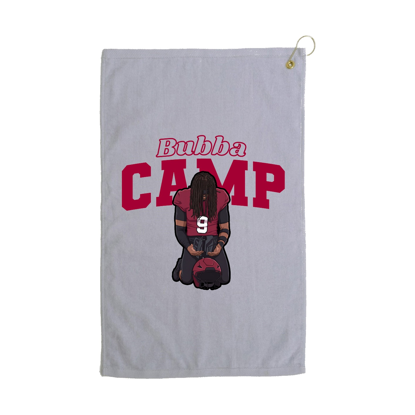 Golf Towel — Name Arch in Grey