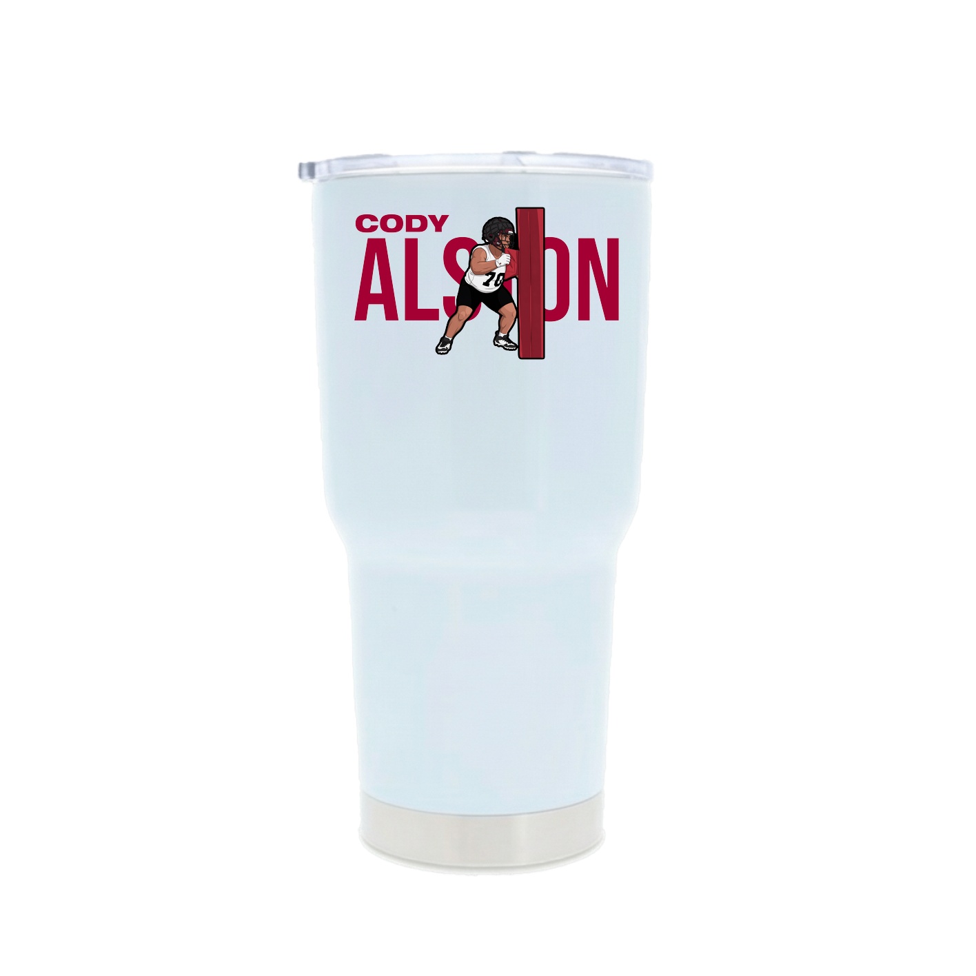 30oz Stainless Steel Tumbler — Player Name in White