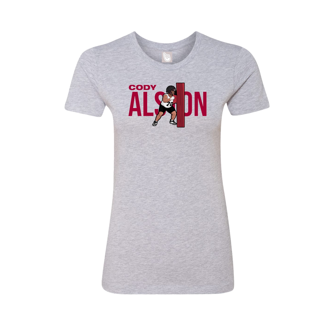 Fitted Women's Tee — Player Name in Grey