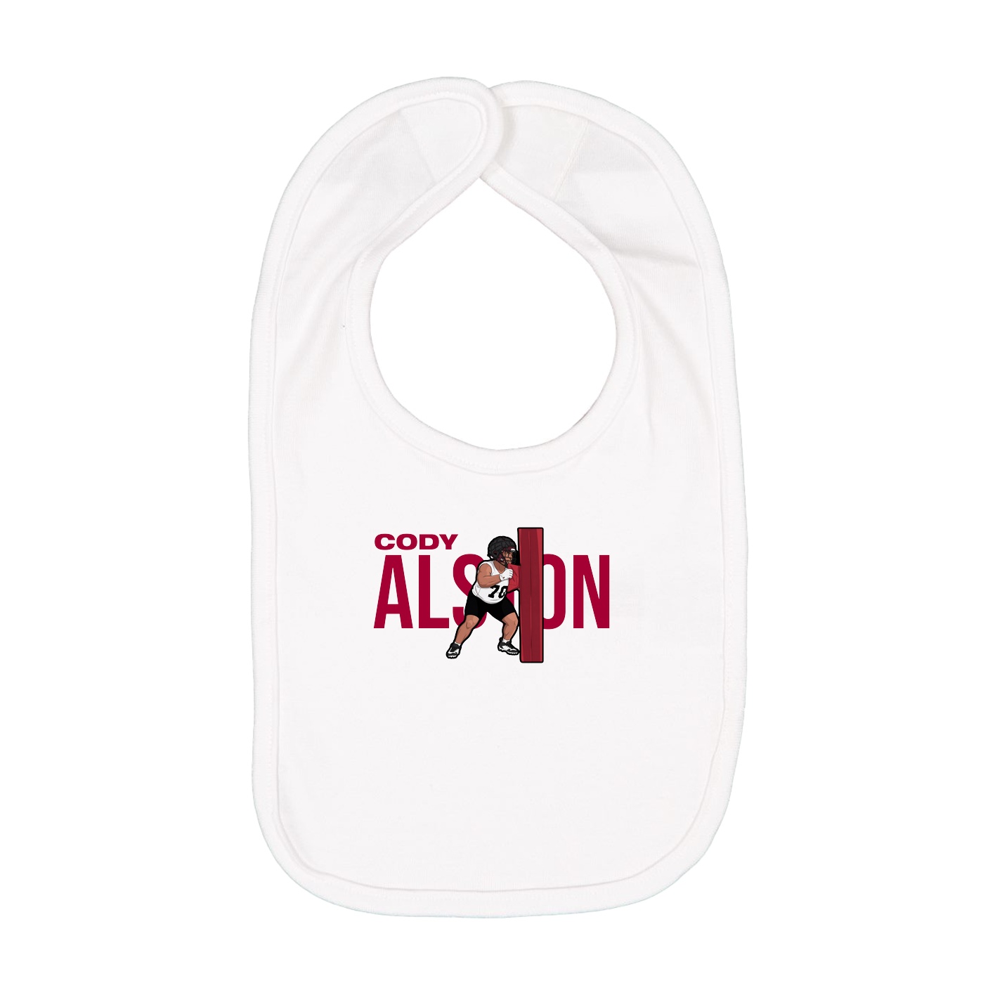 Infant Bib — Player Name in White