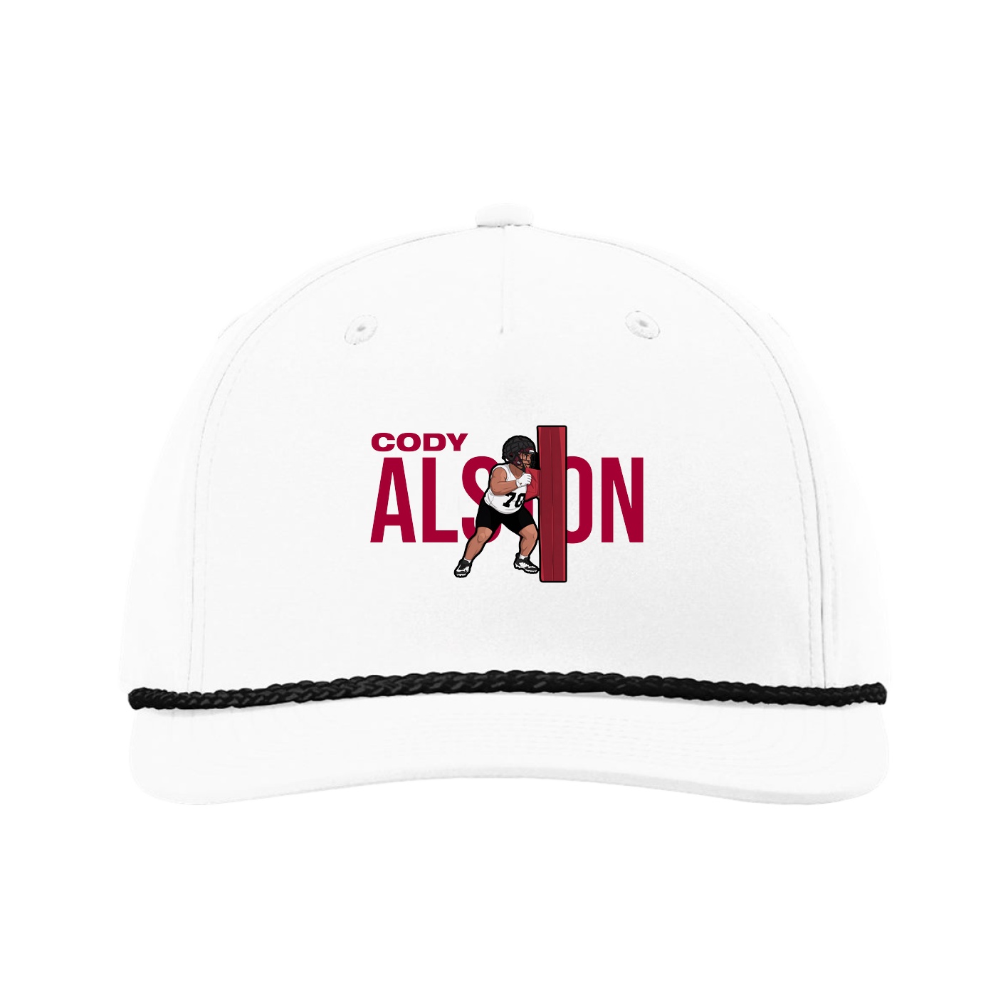 Five-Panel Classic Rope Cap — Player Name in White