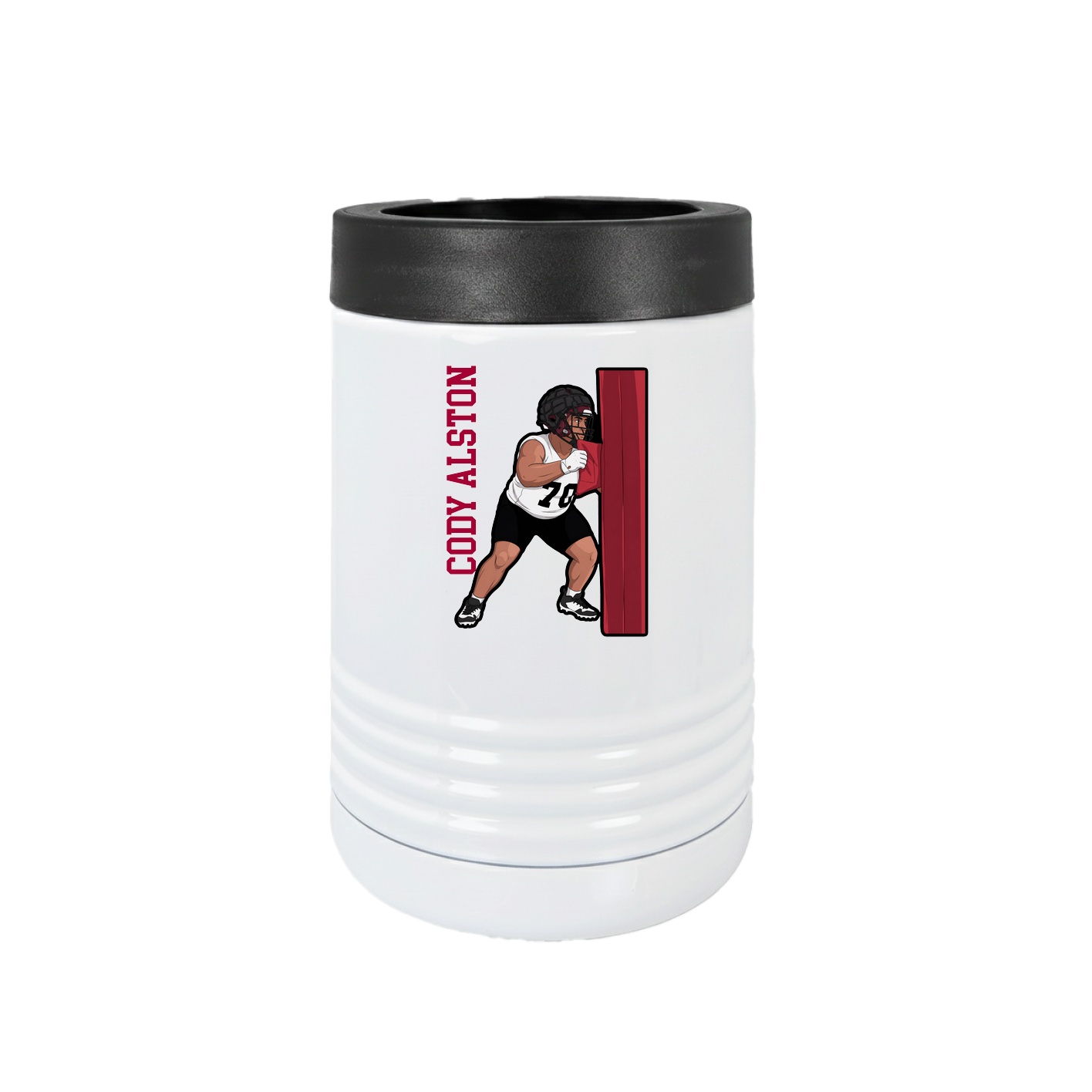 Beverage Holder — Name Vertical in White