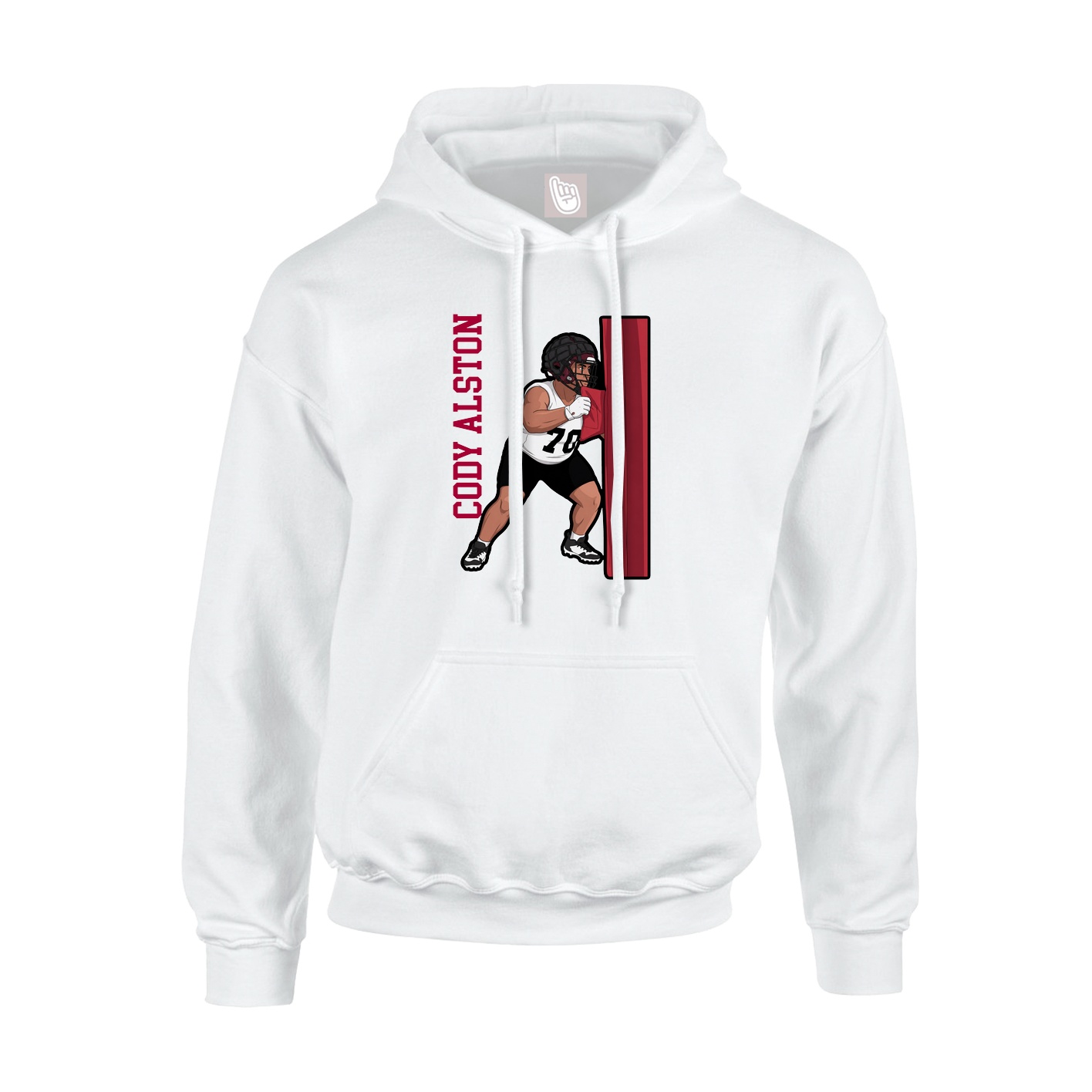 Youth Hoodie — Name Vertical in White