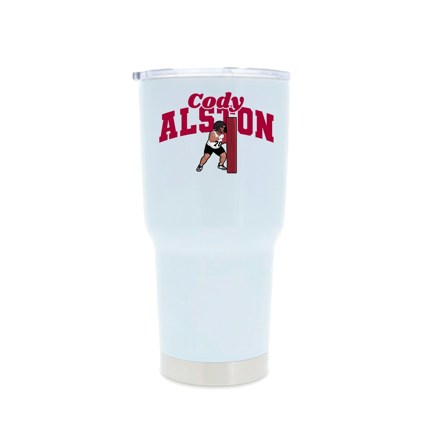30oz Stainless Steel Tumbler — Signature Arch in White