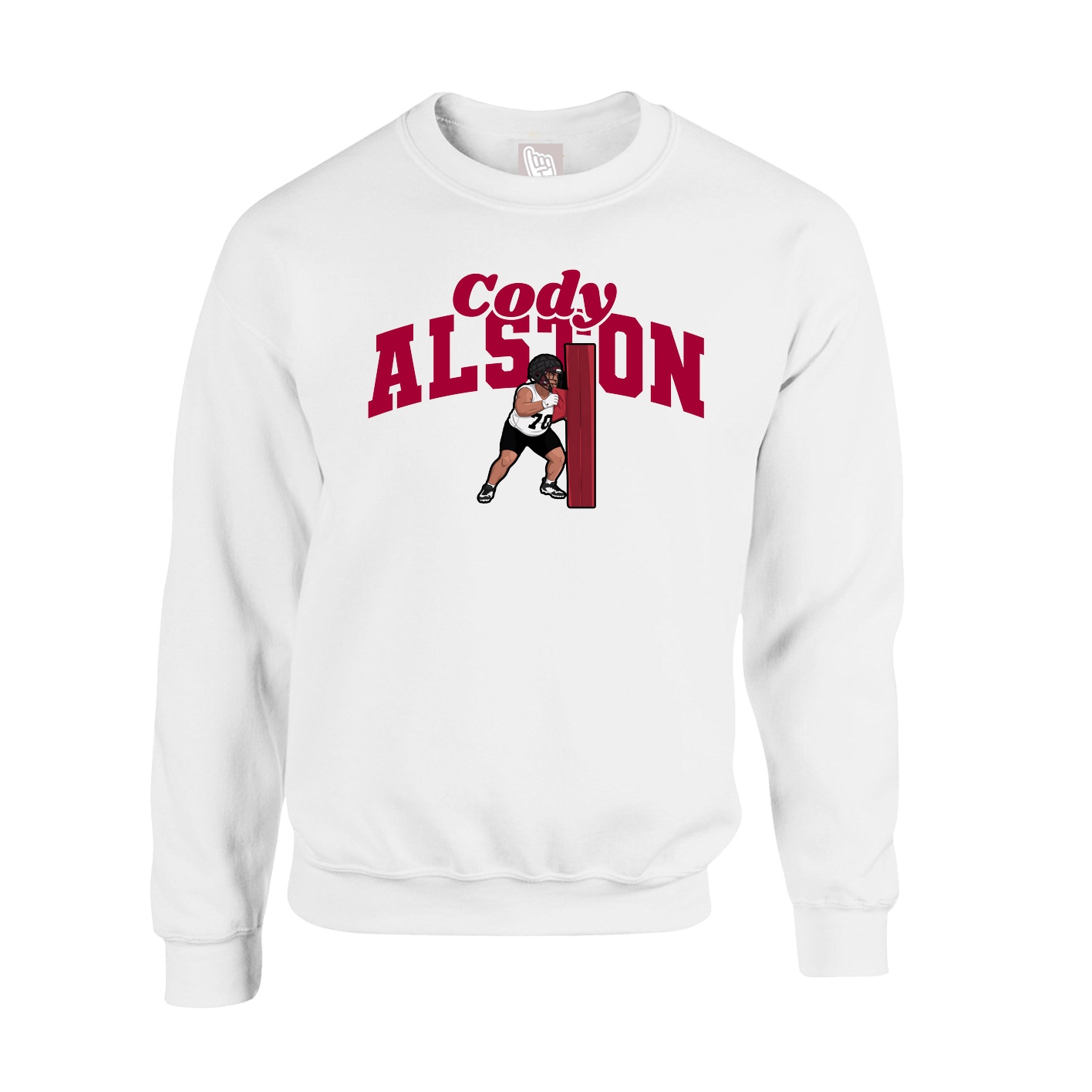 Fleece Crew — Signature Arch in White