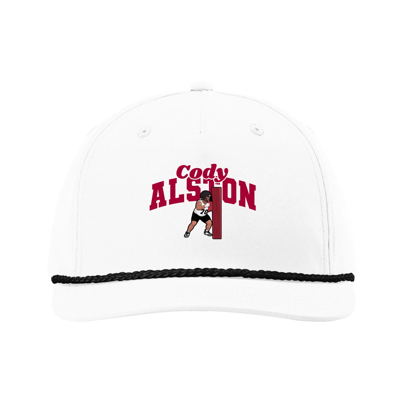 Five-Panel Classic Rope Cap — Signature Arch in White