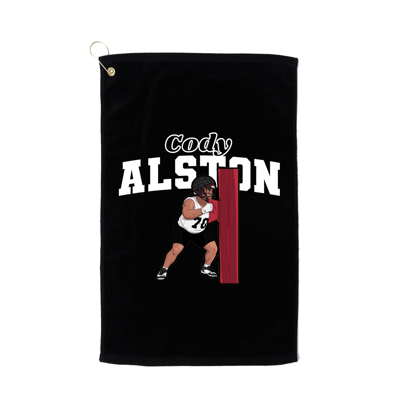 Golf Towel — Name Arch in Black