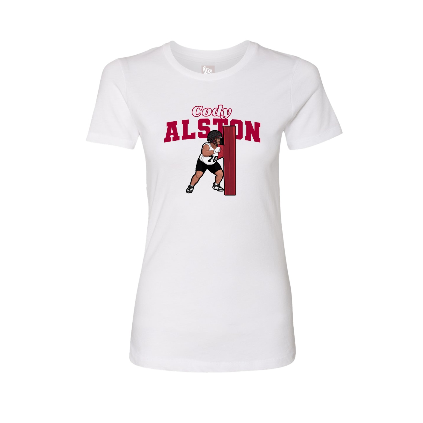 Fitted Women's Tee — Name Arch in White