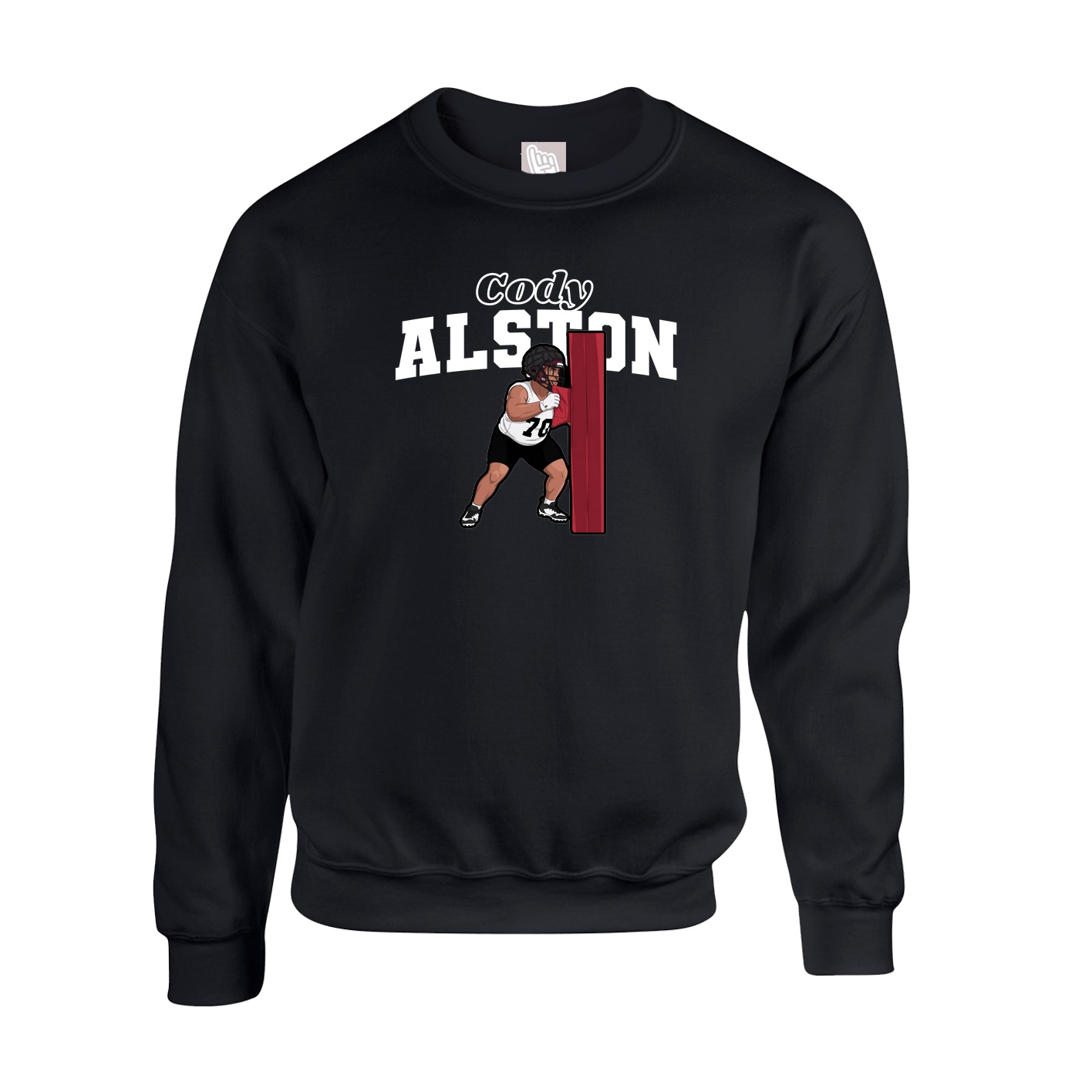 Fleece Crew — Name Arch in Black