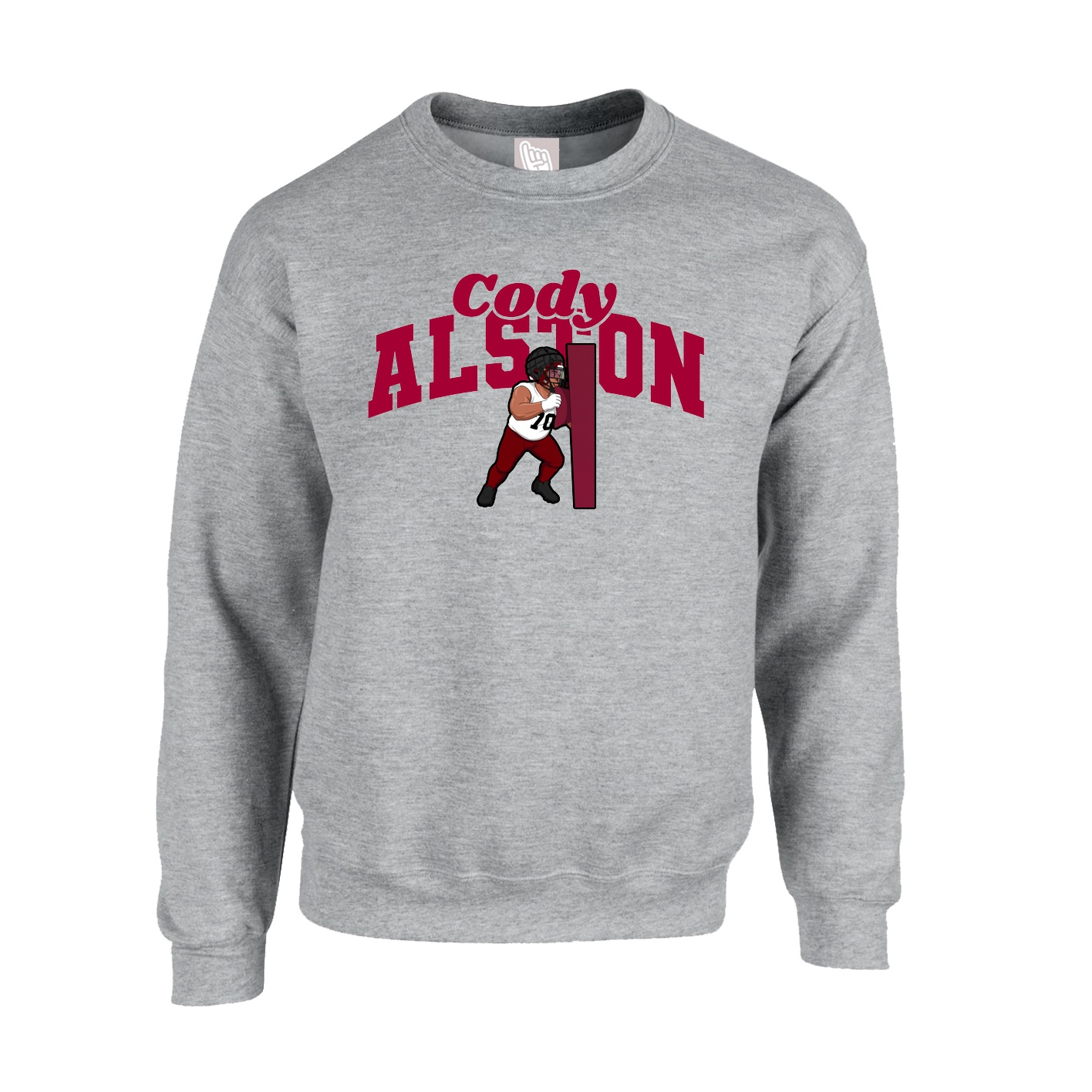 Fleece Crew — Signature Arch in Grey