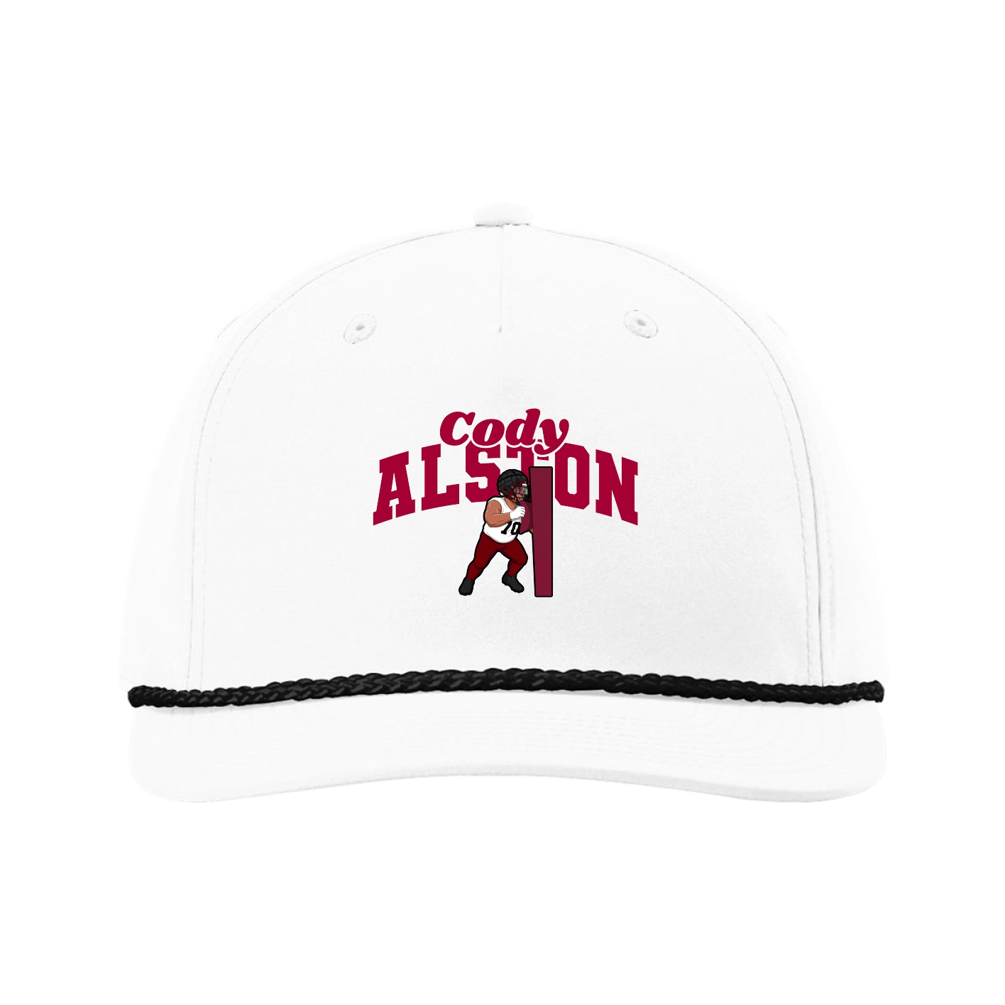 Five-Panel Classic Rope Cap — Signature Arch in White