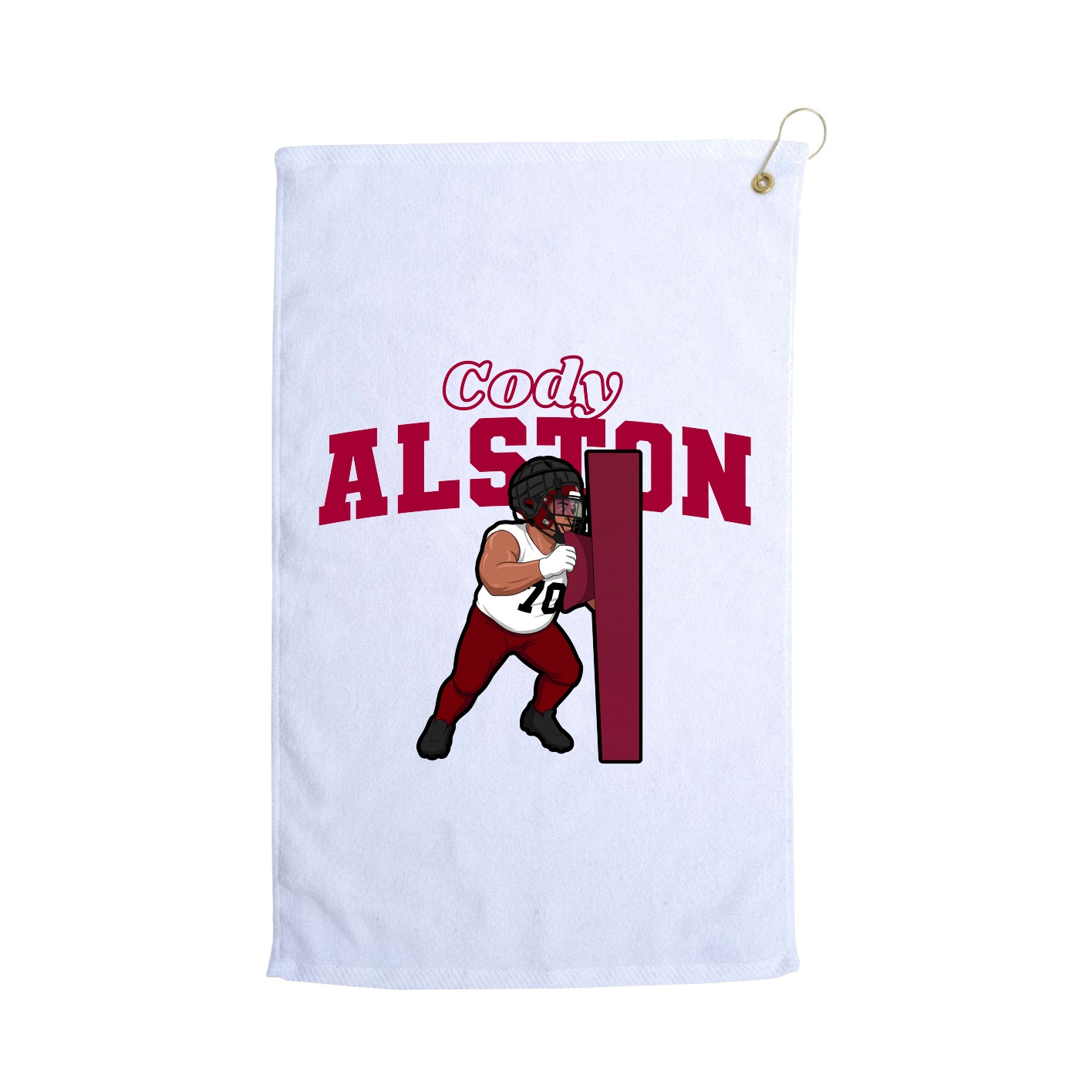 Golf Towel — Name Arch in White