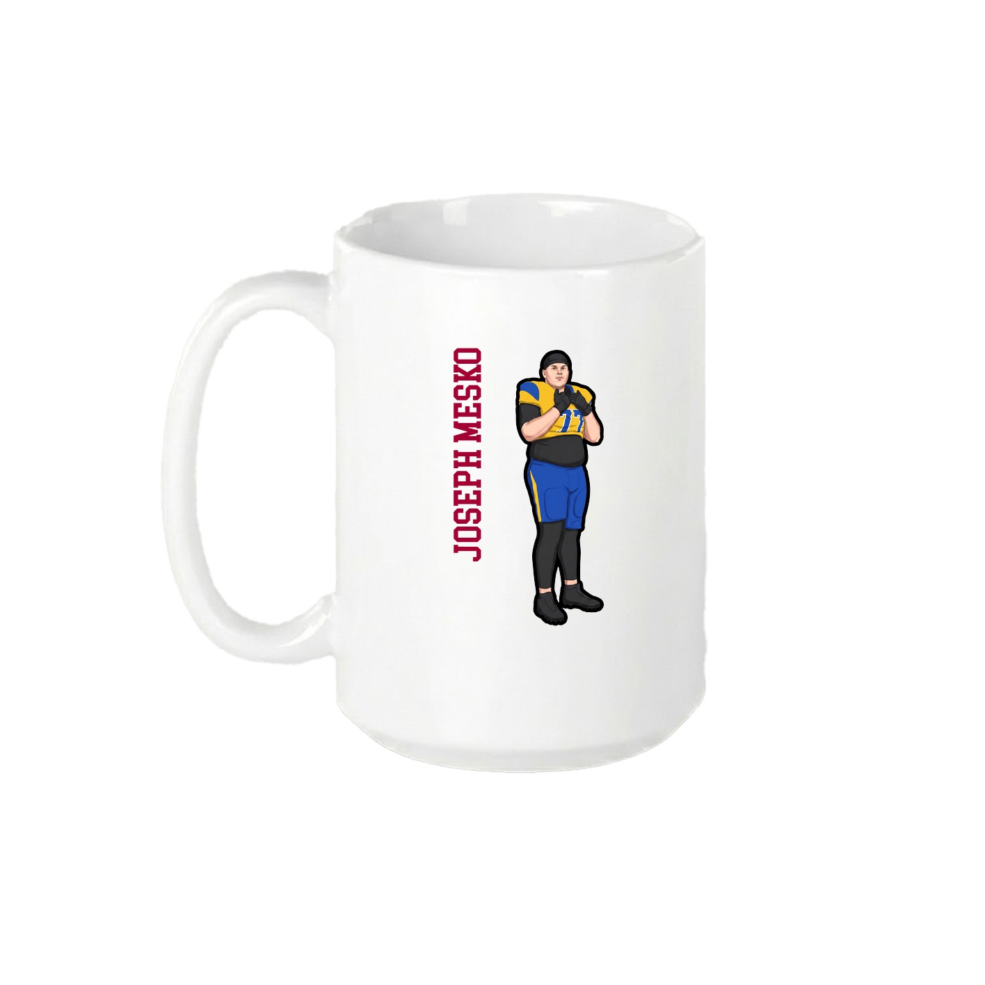 15oz Coffee Mug — Name Vertical in White