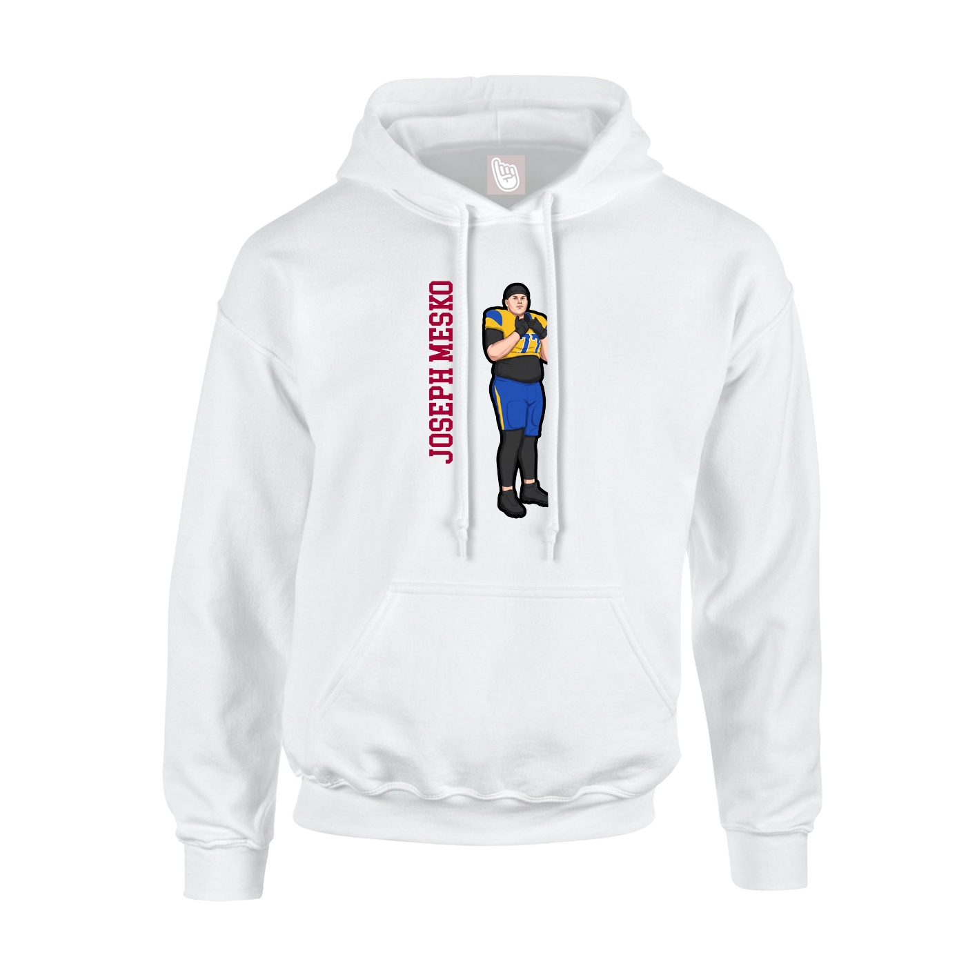 Hoodie — Name Vertical in White