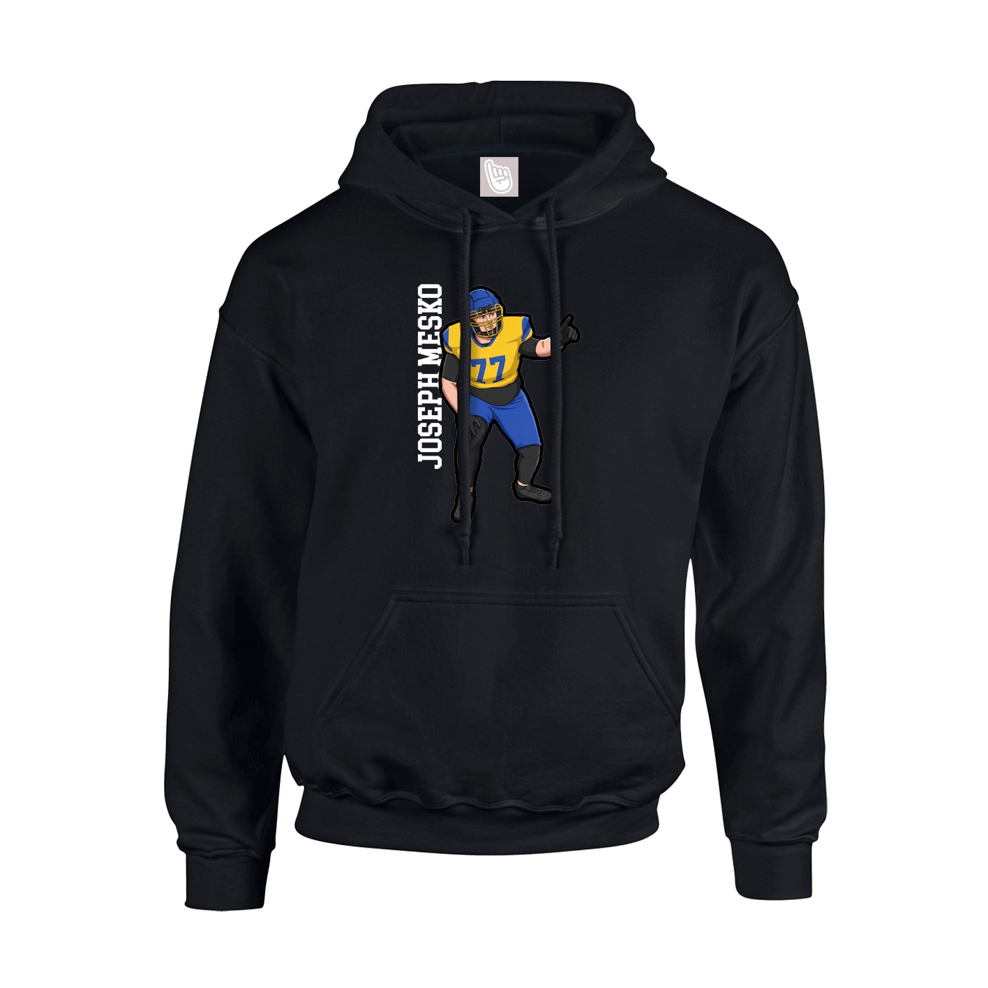 Youth Hoodie — Name Vertical in Black