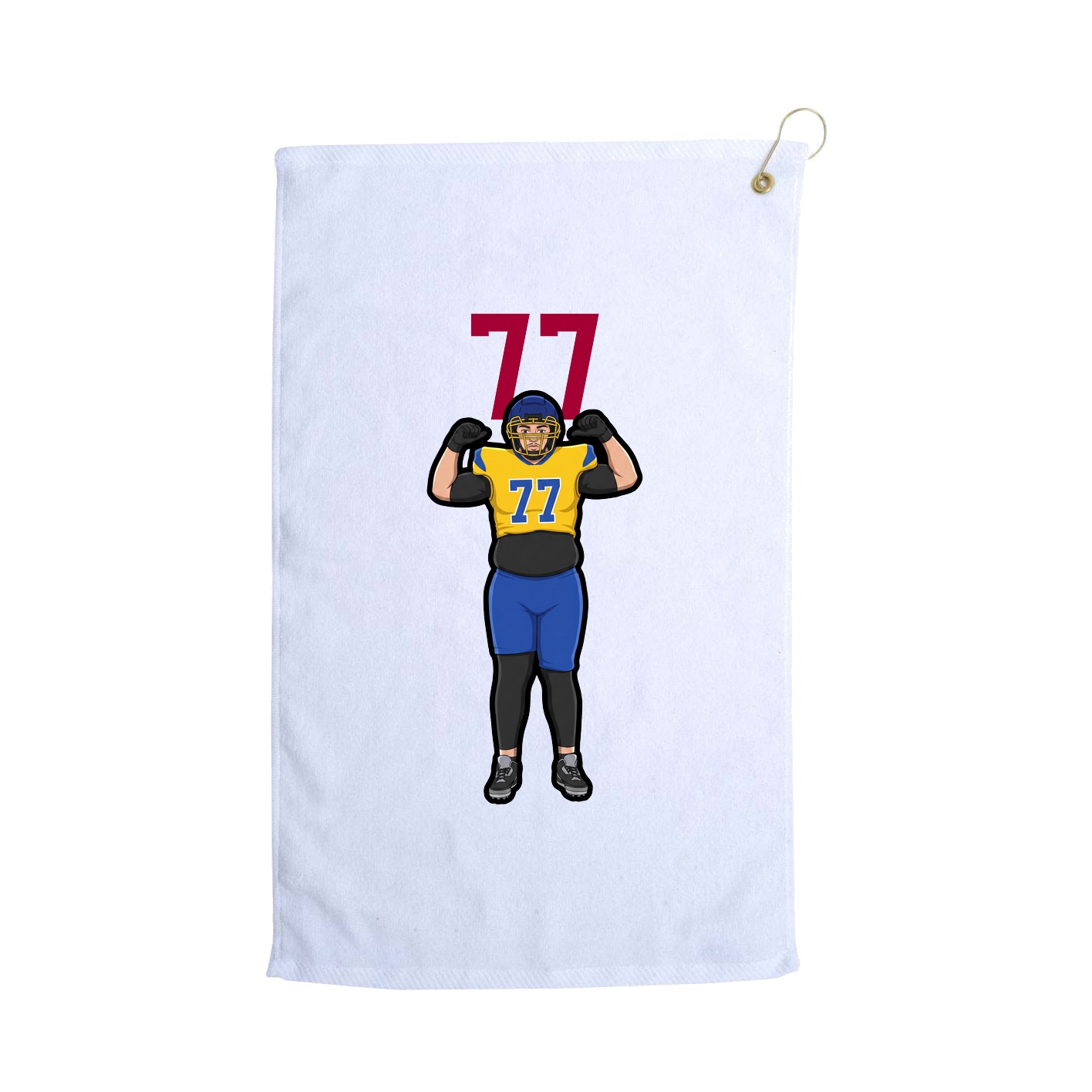 Golf Towel — Number Top in White