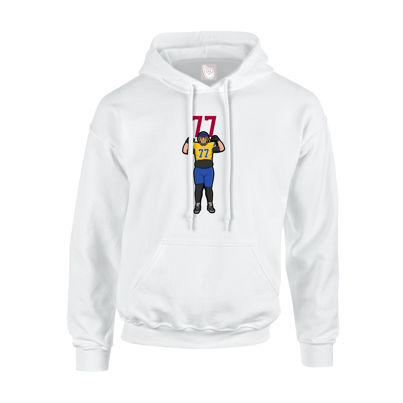 Youth Hoodie — Number Top in White