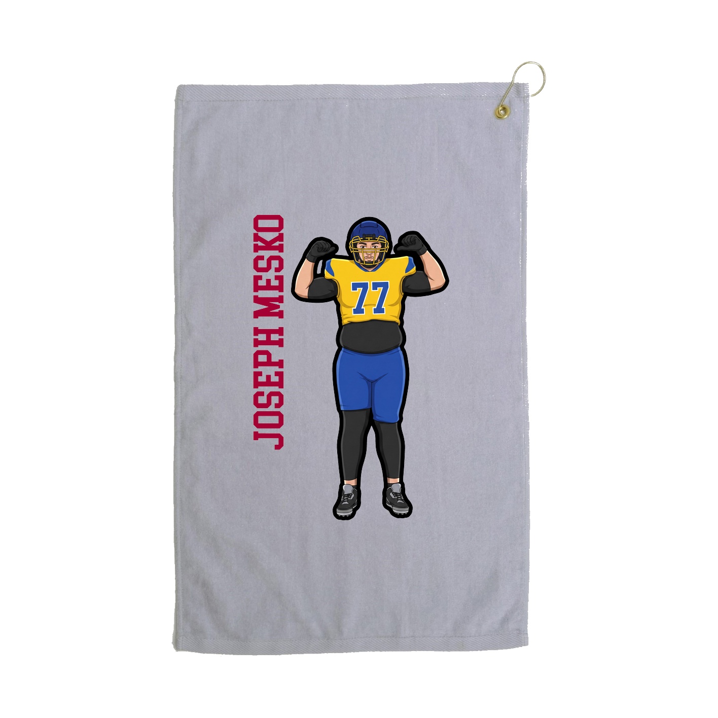 Golf Towel — Name Vertical in Grey