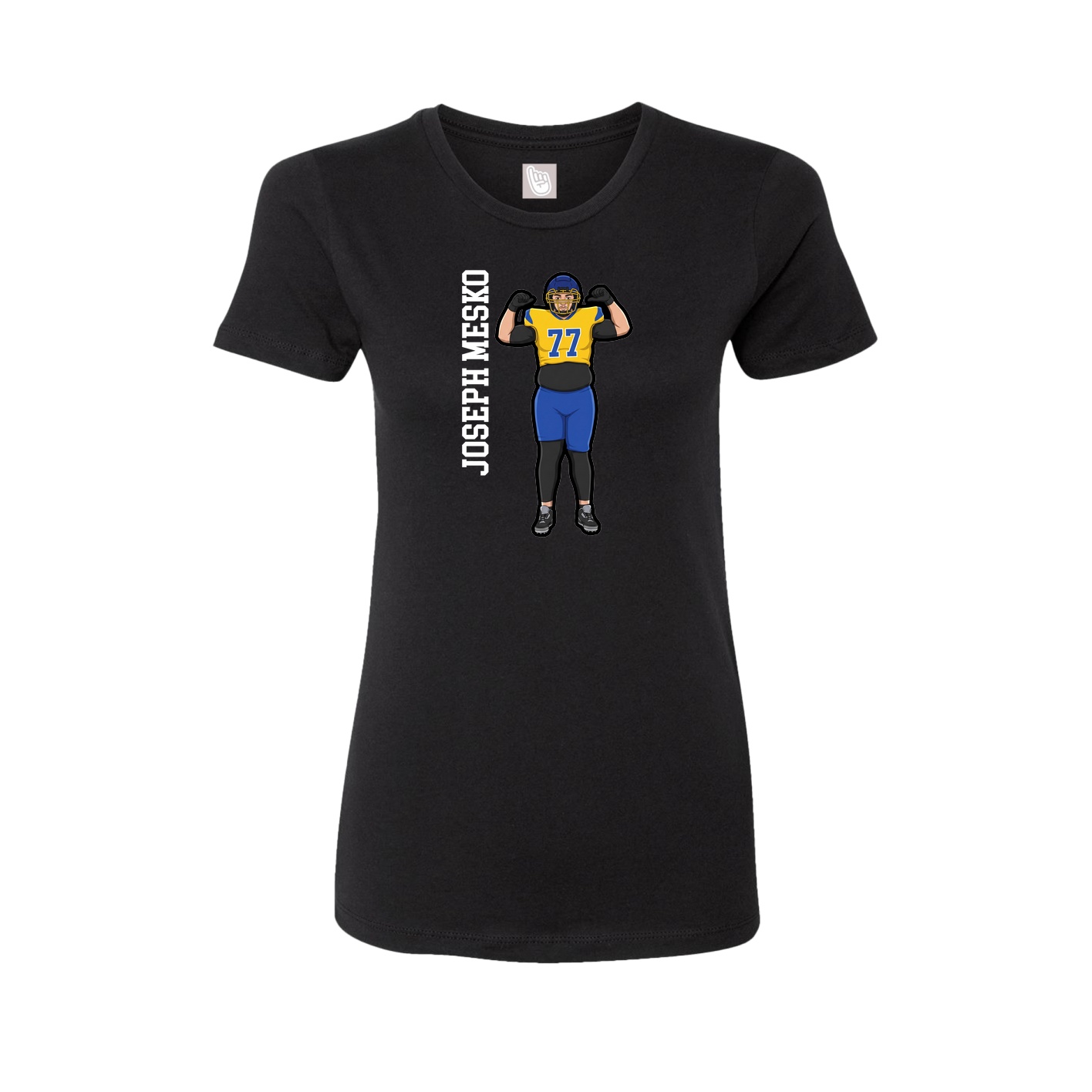 Womens Tee — Name Vertical in Black