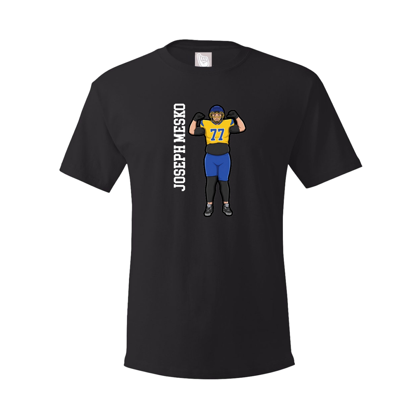 Youth Tee — Name Vertical in Black