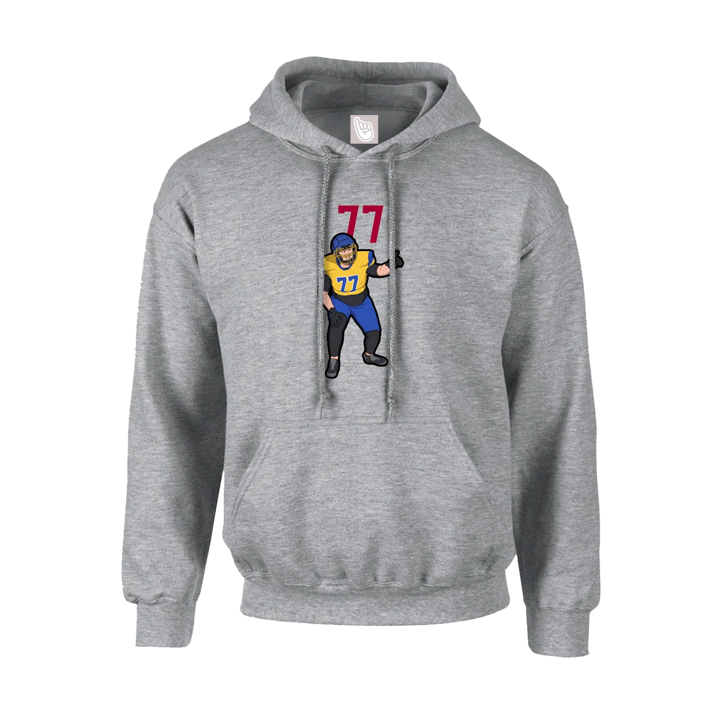 Youth Hoodie — Number Top in Grey